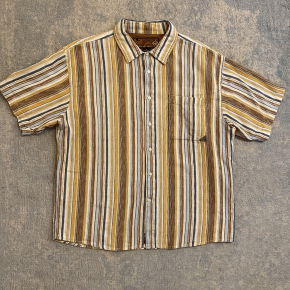 Prana Other - PrAna Shirt Mens Large Multicolor Stripe Short Sleeve Button Up Casual Woven